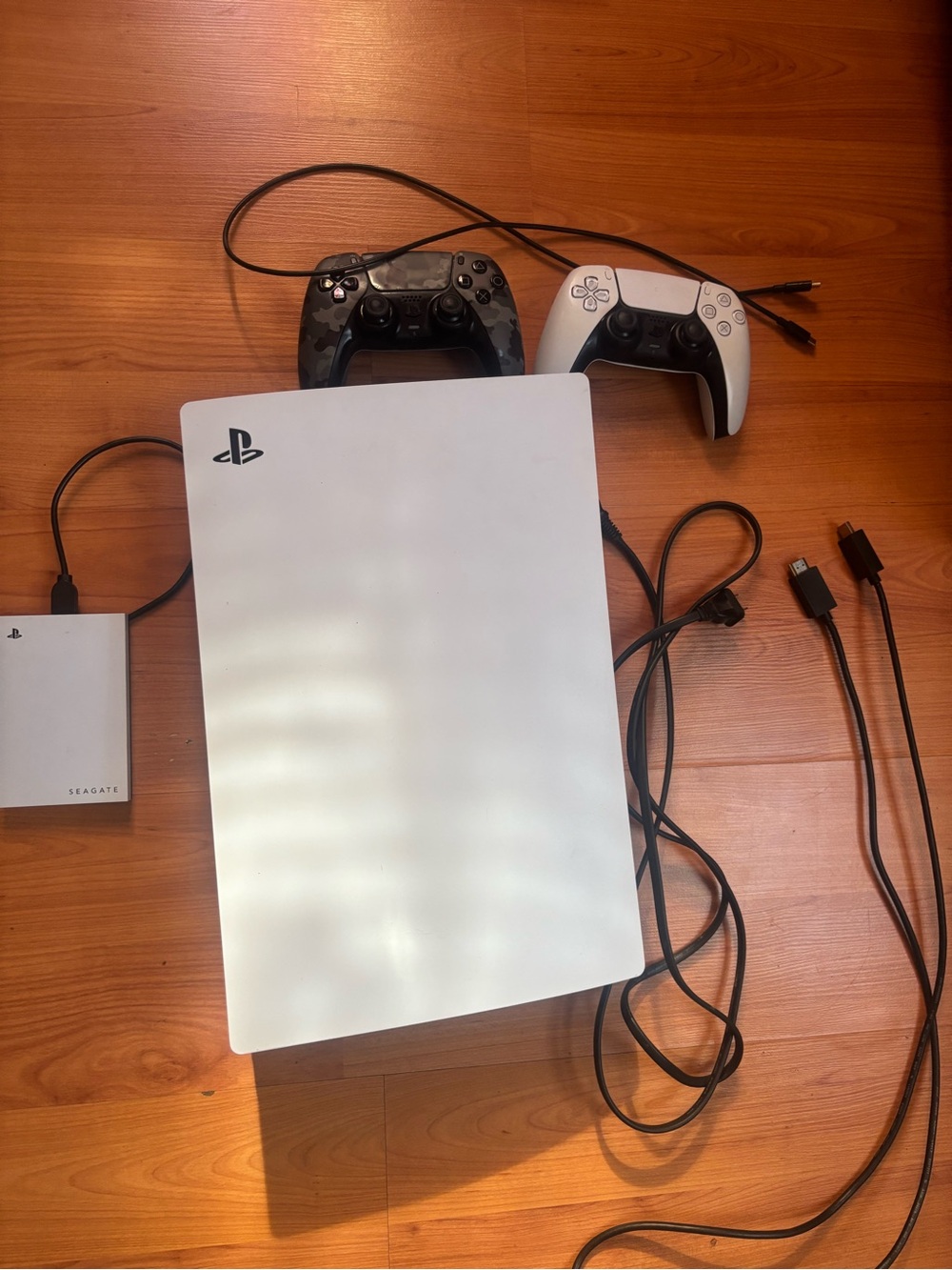 Sony White PlayStation 5 Console with Dual Controllers and External Drive